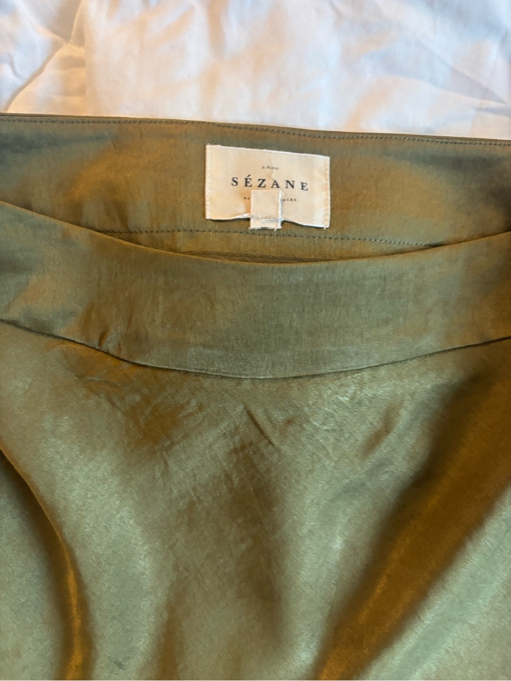 Sezane Sandy Skirt Olive Green - Size 4 - Picture 3 of 5
